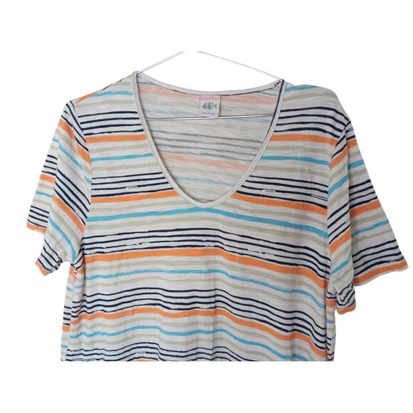 iCantoo Striped V-Neck T-Shirt Dress Women’s L Multicolor Lightweight Hem USA - Picture 5 of 15